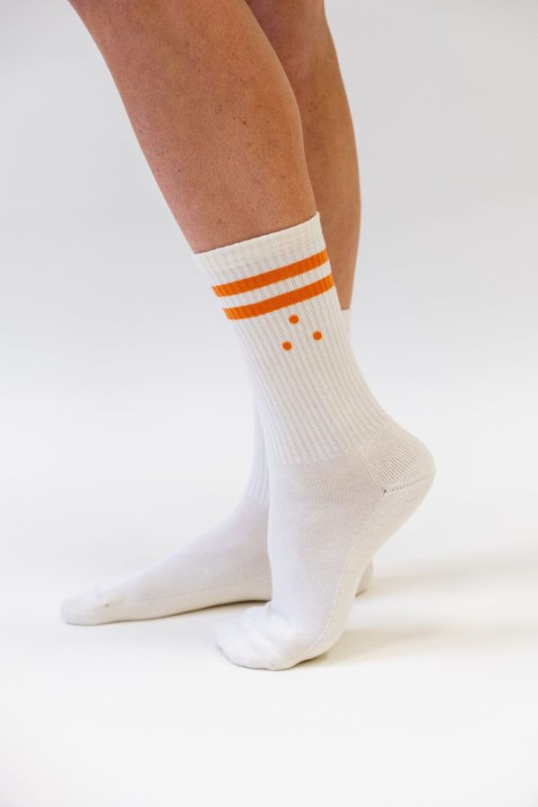 MERRI Athletic White Cotton Crew Socks For Discount