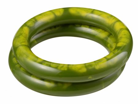 Nava Chunky Bangle - Khaki Tarragon For Sale