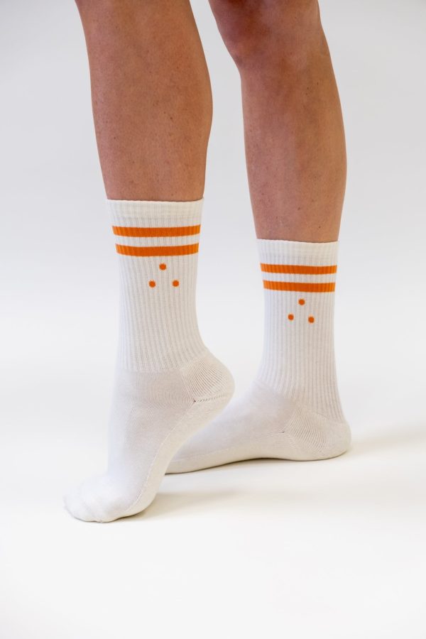 MERRI Athletic White Cotton Crew Socks For Discount