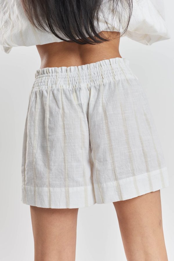 Lomandra striped woven-cotton shorts - Summer Sand
 Beige Supply