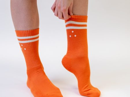 MERRI Athletic Orange Cotton Crew Socks Supply