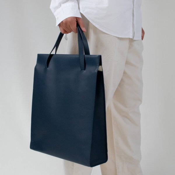 Adjustable Tote Bag in Navy Blue Discount