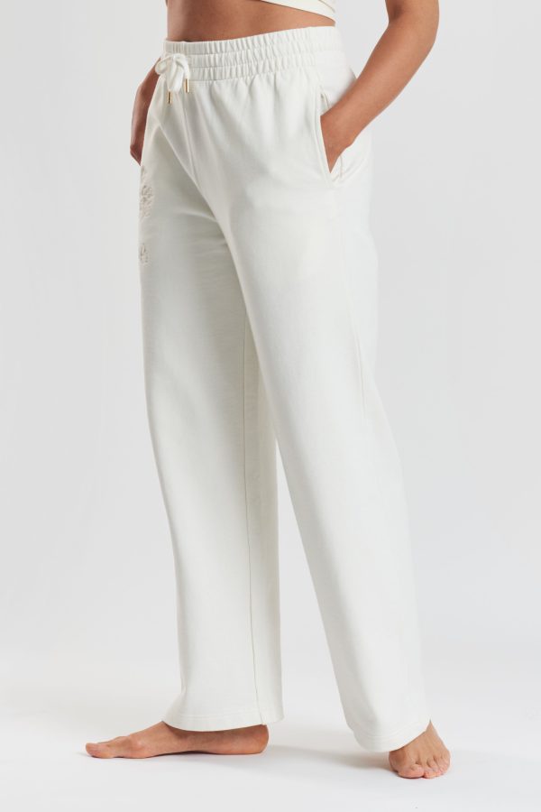 Sitka blossom-embroidered cotton joggers - Moonlight White For Cheap