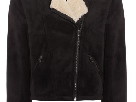 Recycled Vegan Shearling Moto Jacket Cheap