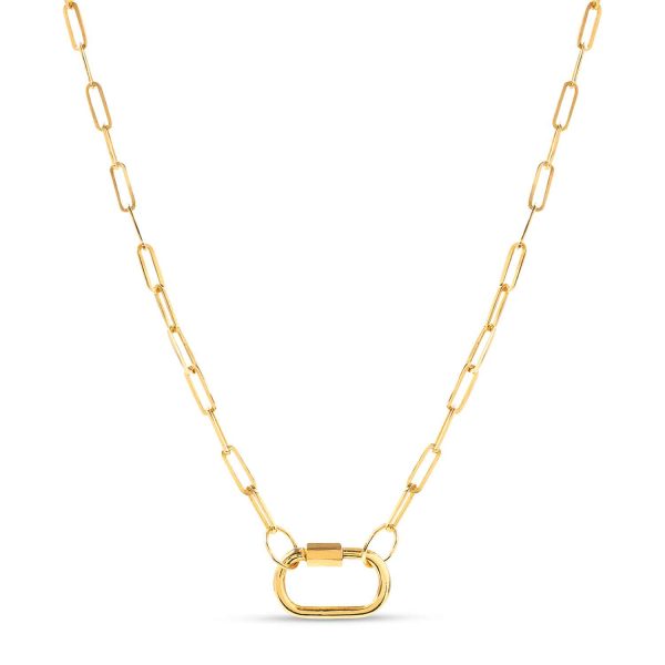 Daphne Gold Paperclip Link Chain Necklace Hot on Sale