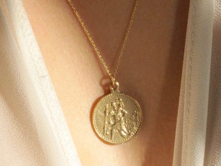 9ct Gold Saint Christopher Medallion Necklace Online Hot Sale