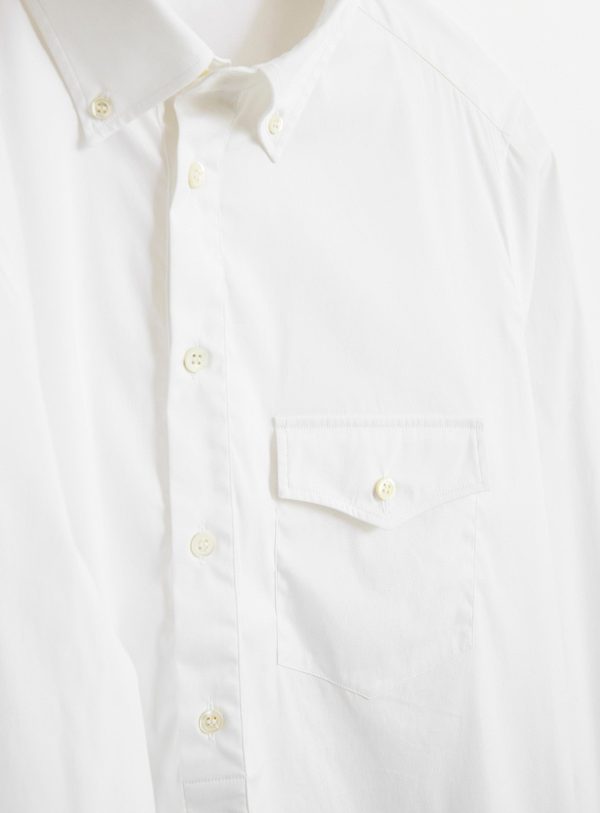 Recycled Italian White Oxford Modern Button-down Popover Shirt Hot on Sale