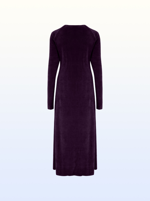 Purple Organic Velour Dress on Sale