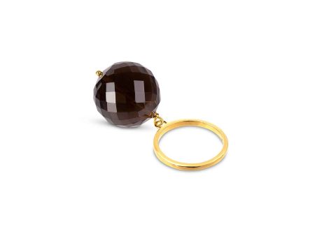 Bubble Smokey Quartz Gold Ring (size adjustable) Online Hot Sale