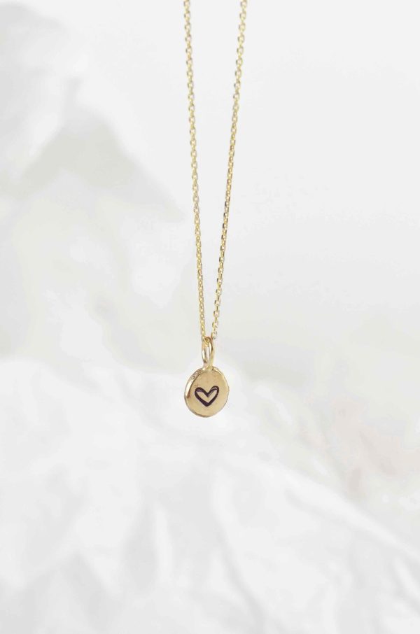 9ct Gold Tiny Heart Necklace Discount