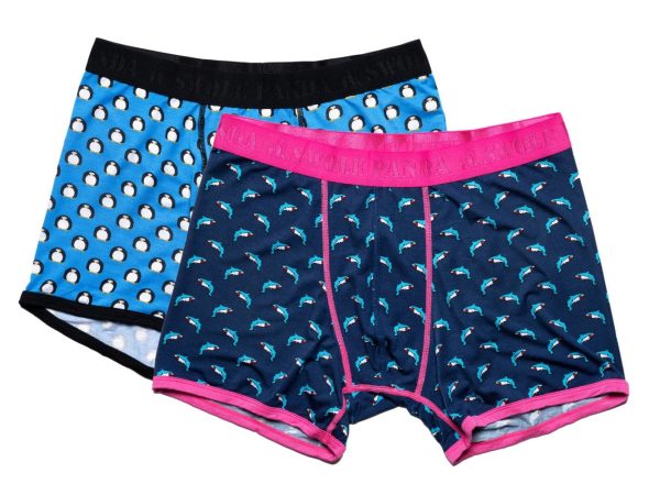 Bamboo Boxers 2 Pack - Penguins & Sharks Online Hot Sale