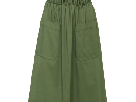 Taylor Elasticated Waist Skirt Forest Green Hot on Sale