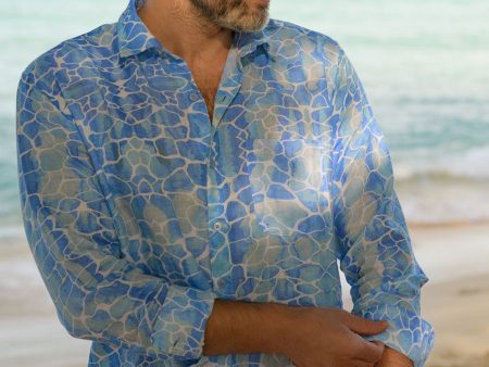 BLUE PEBBLES MEN S LINEN SHIRT Online Sale