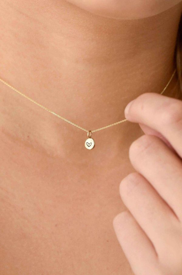 9ct Gold Tiny Heart Necklace Discount