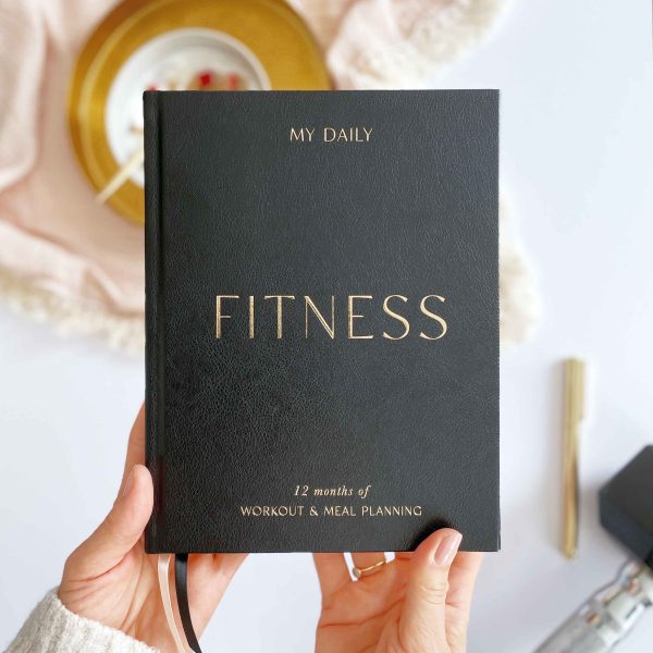 My Daily Fitness Planner - Workout and Meal Planner (Black Vegan Leather) Fashion