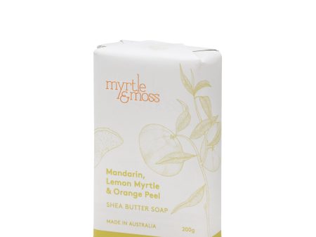 Myrtle and Moss- mandarin, lemon Myrtle and orange peel Shea butter soap on Sale