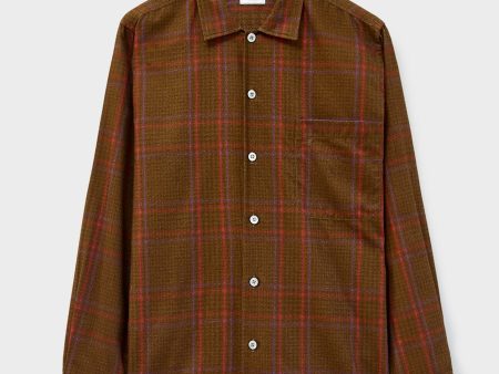 Recycled Flannel Chocolate Check Spitalfields Overshirt Cheap