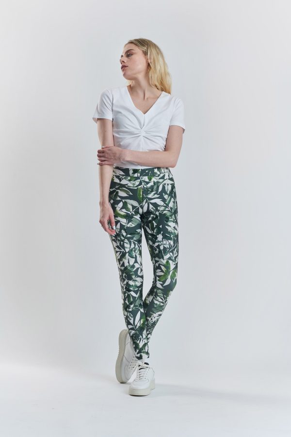 Cycad recycled-fabric performance leggings - Leaf Print Online now