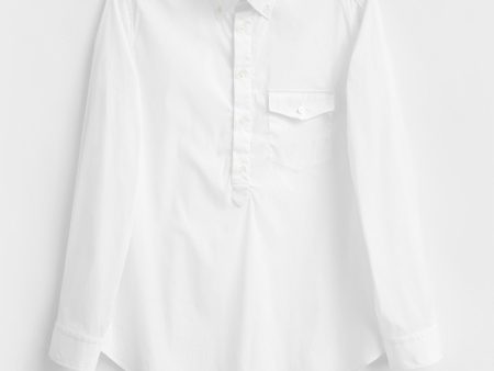 Recycled Italian White Oxford Modern Button-down Popover Shirt Hot on Sale