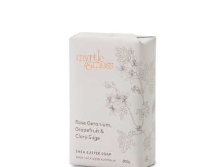 Myrtle and Moss- Rose geranium, grapefruit and clary sage Shea butter soap For Cheap