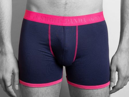 Swole Panda Bamboo Boxers - Navy   Pink Band Sale