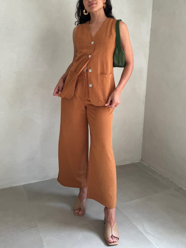 Cinnamon Linen Pants by Nice Things Hot on Sale