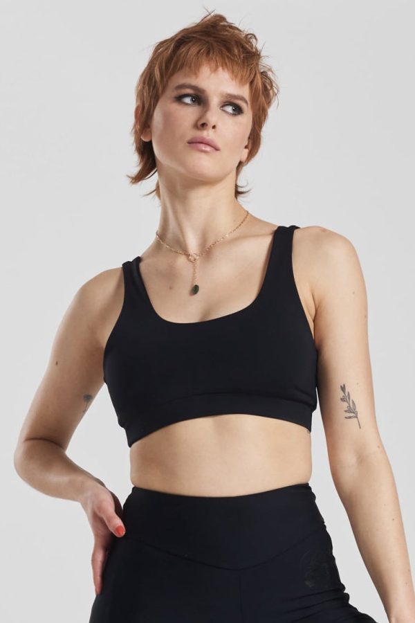 Kiku performance cropped top - Volcanic Black Online Hot Sale