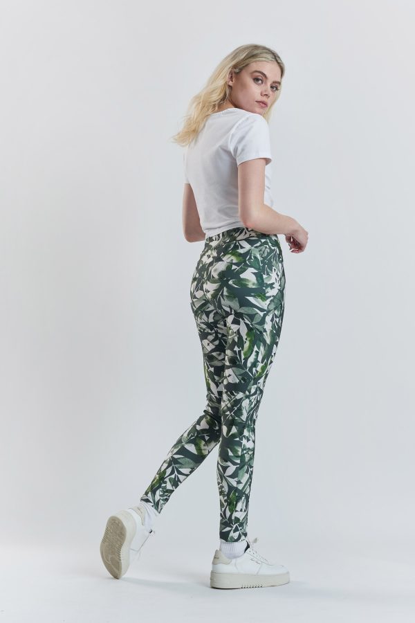 Cycad recycled-fabric performance leggings - Leaf Print Online now