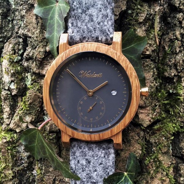 Waidzeit Barrique Alpine Men anthracite with loden strap Online