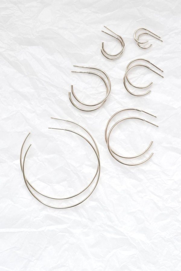 Silver Large Delicate Hoop Earrings on Sale