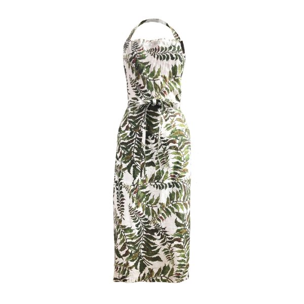 Fern Printed Linen Apron Online