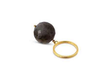 Bubble Labradorite Gold Ring (adjustable) Online now