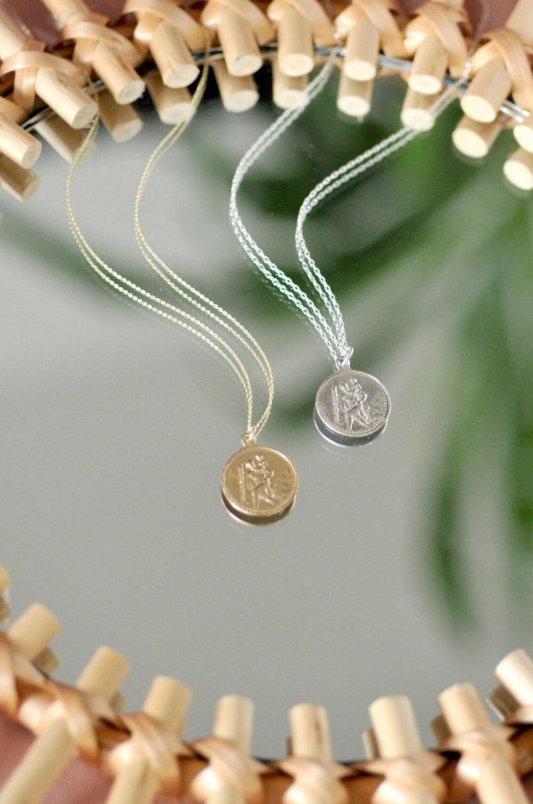 9ct Gold Saint Christopher Medallion Necklace Online Hot Sale