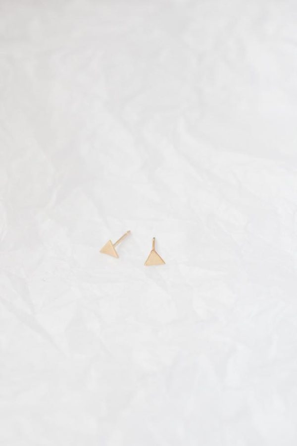 9ct Gold Small Triangle Studs For Discount