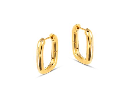 Bella Chunky Rectangular Gold Earrings For Discount