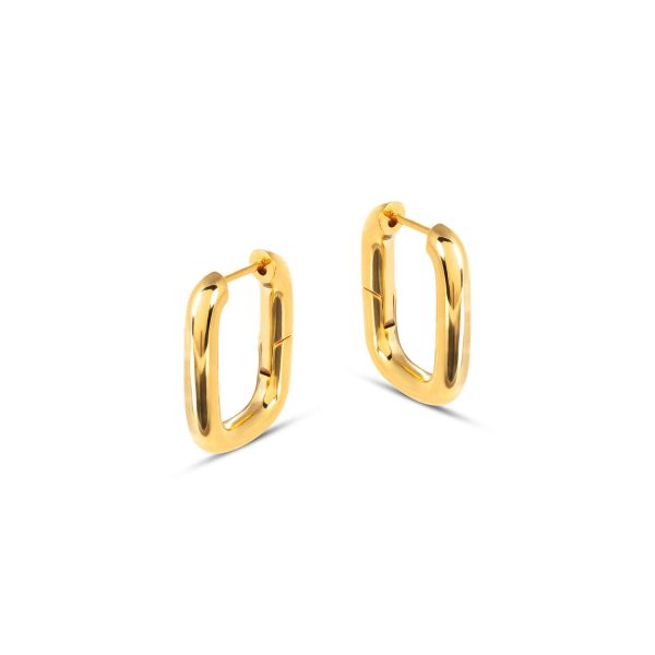 Bella Chunky Rectangular Gold Earrings For Discount