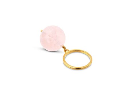 Bubble Pink Quartz Gold Ring (adjustable) Discount