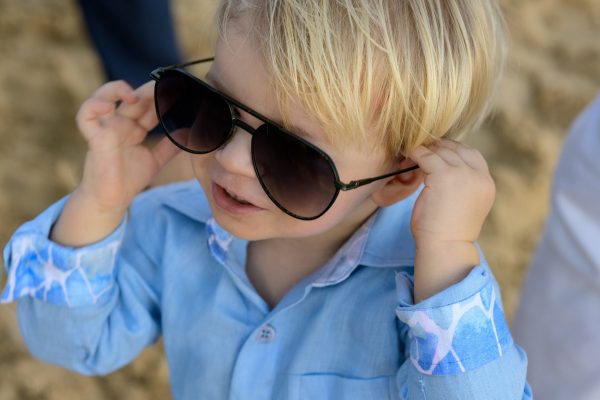 BOY S SOLID BLUE LINEN SHIRT Sale