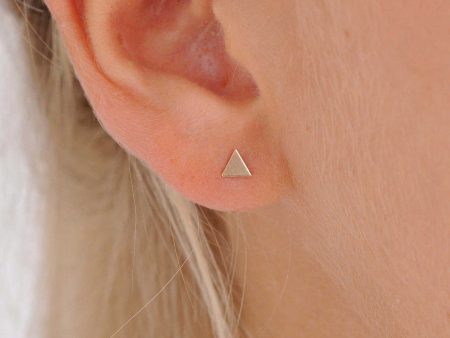 9ct Gold Small Triangle Studs For Discount