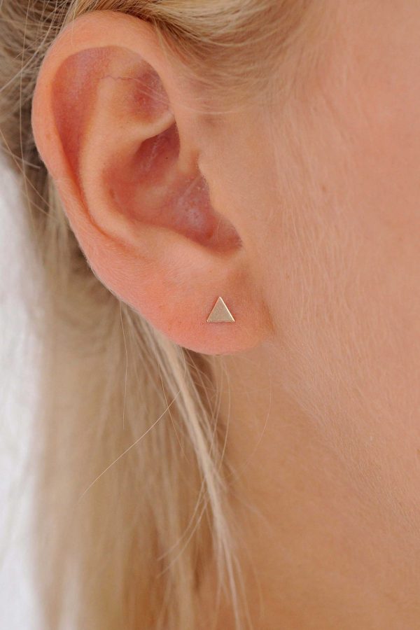 9ct Gold Small Triangle Studs For Discount