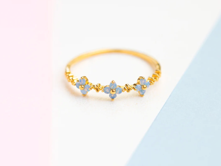 Blue Blossom Ring by Girls Crew Fashion