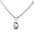 Chelsea Double Chain Necklace - Silver Hot on Sale