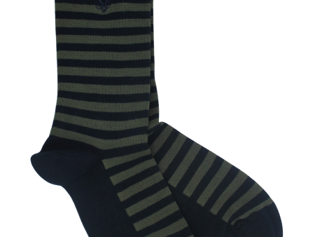 The Earl Striped Bamboo Socks - Midnight Blue Online Sale