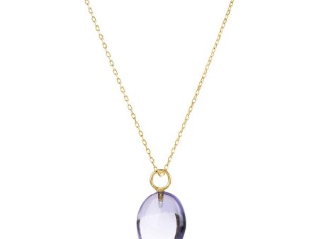 Eden Gold Chain Necklace with Amethyst Pendant on Sale