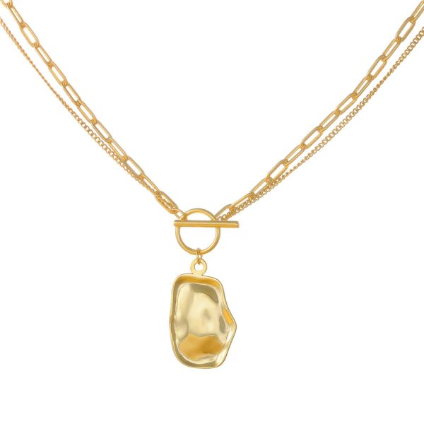 Chelsea Double Chain Necklace - Gold Hot on Sale