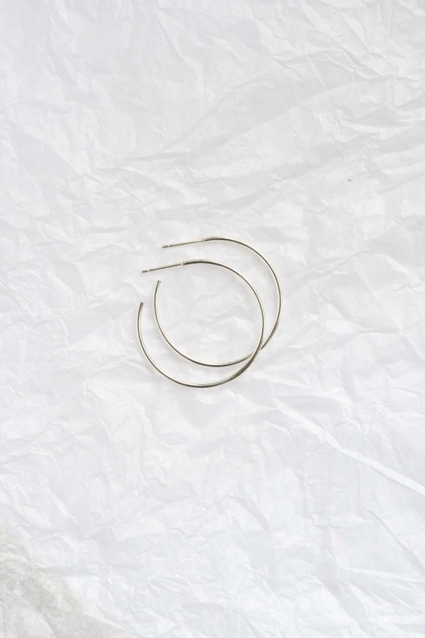 Silver Large Delicate Hoop Earrings on Sale