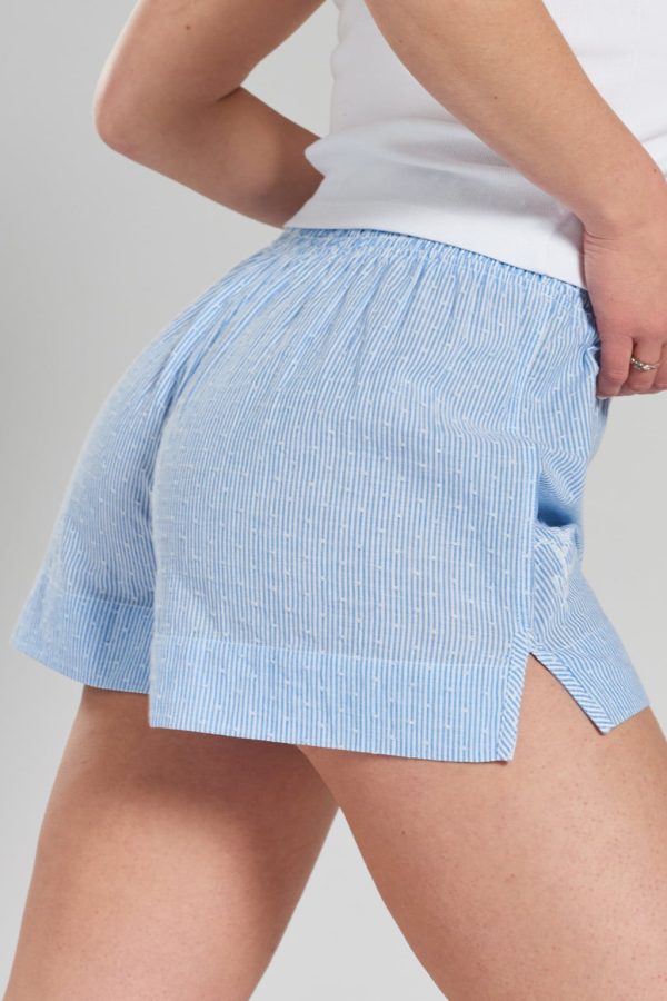 Lomandra striped woven-cotton shorts - Mountain Blue on Sale