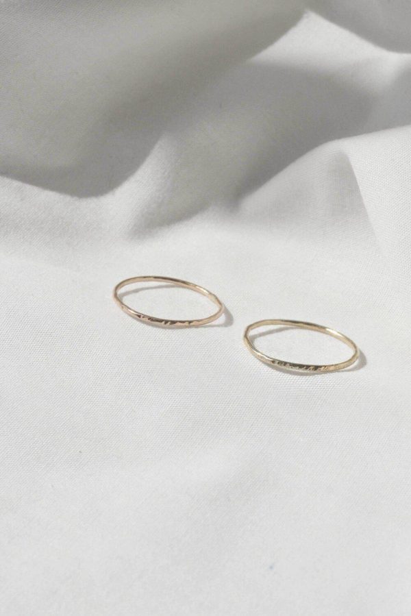 9ct Rose Gold Hammered Stacking Ring Online