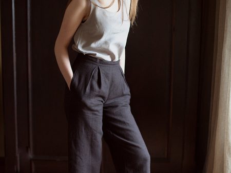 100% Linen Tailored Trousers Online Sale