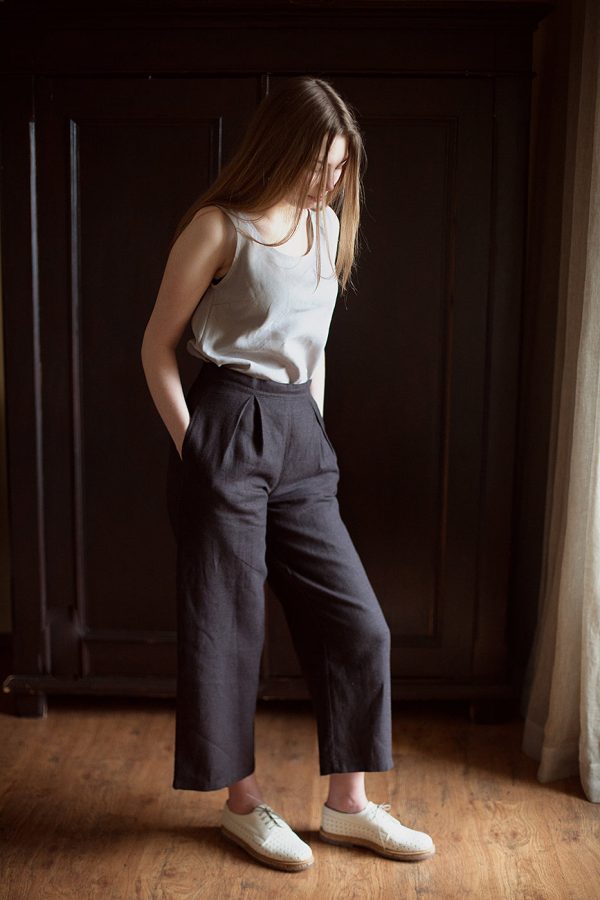 100% Linen Tailored Trousers Online Sale